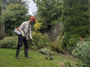 Grass strimming